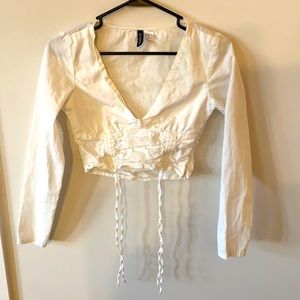 Zara Cream V-Neck Corset Top